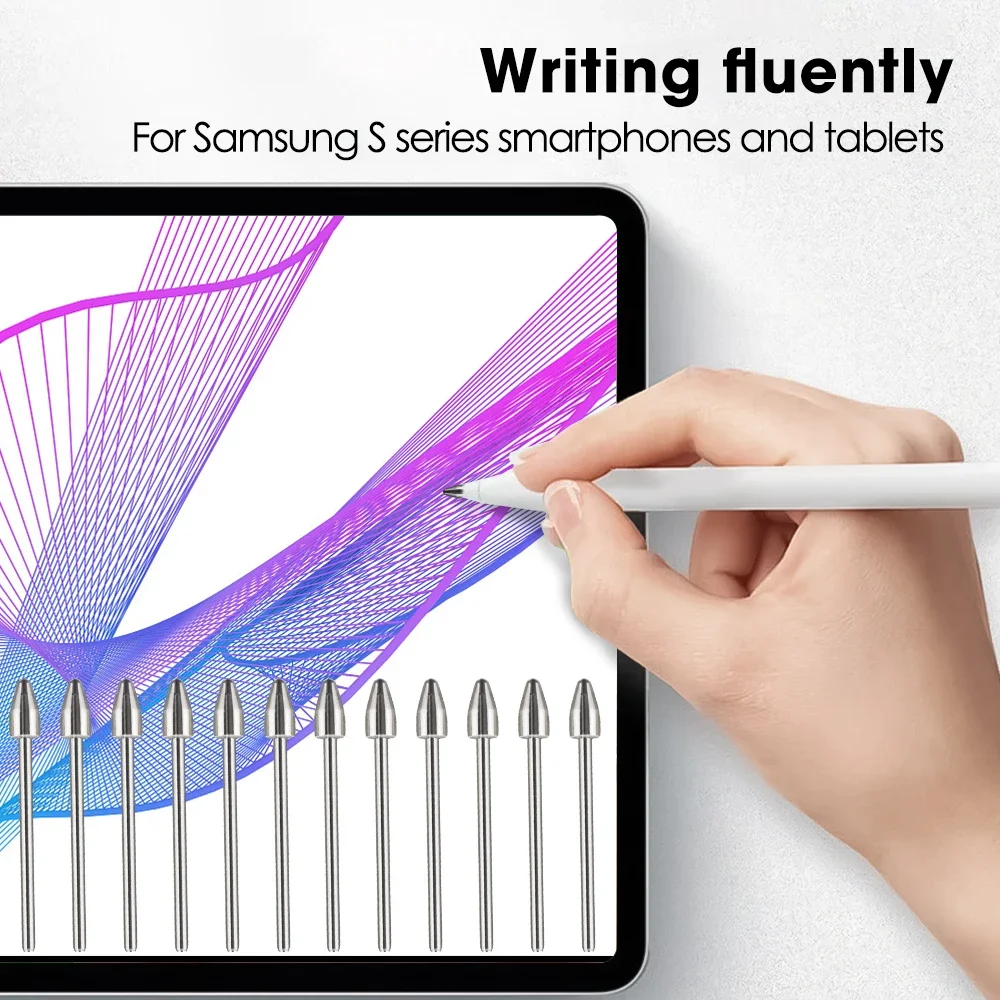 หรูหราโลหะเปลี่ยนปากกา Nibs สําหรับ Samsung S-Pen Galaxy Tab S10 Ultra S9 FE NOTE10 ไทเทเนียมที่ทนทานโลหะผสมโลหะเคล็ดลับดินสอ