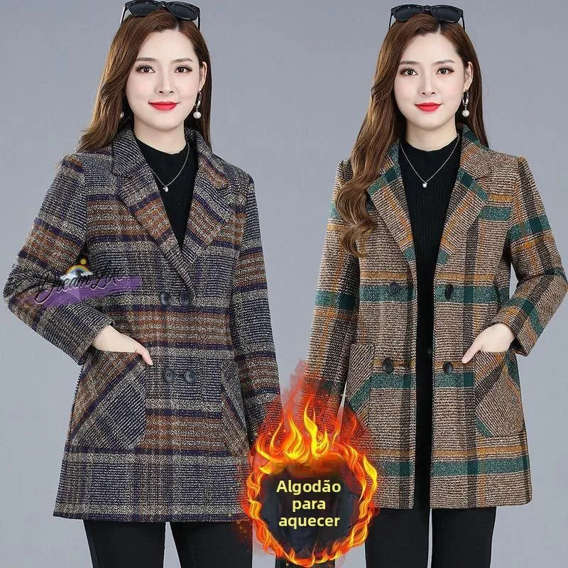 ele-plaid-mid-length-coat-for-mom-autumn-faion-new-sle-40-years-old-middle-aged-women-spring-autumn-seasonal-wear