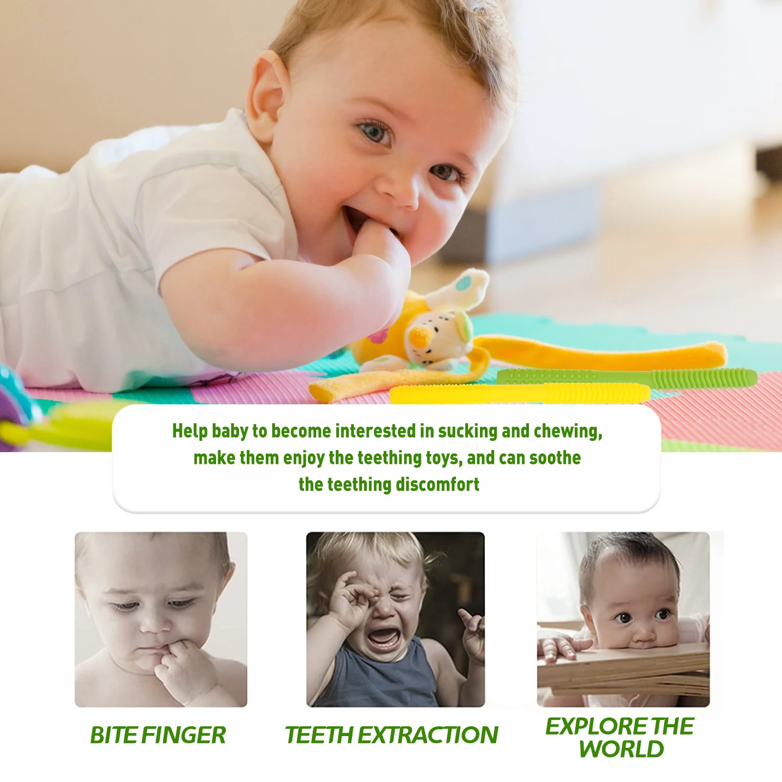 

2 шт. силиконовый прорезыватель полый для рельефной детской молярной игрушки безопасный жевать для младенцев