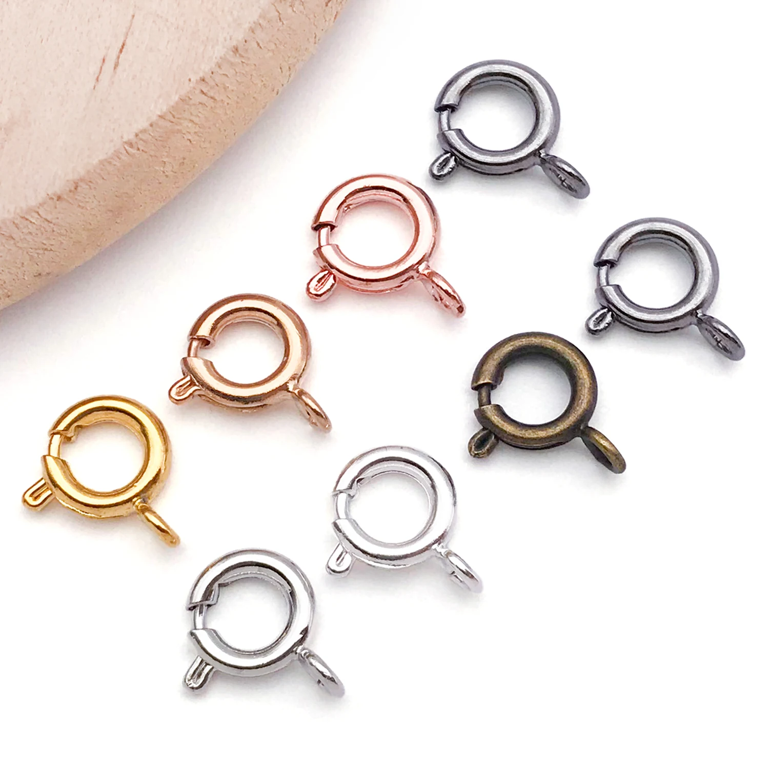 20 قطعة معدنية مستديرة مخلب خطاف بنابض المشبك مشبك قفل موصلات ل سوار ذاتي الصنع قلادة صنع المجوهرات الملحقات #3