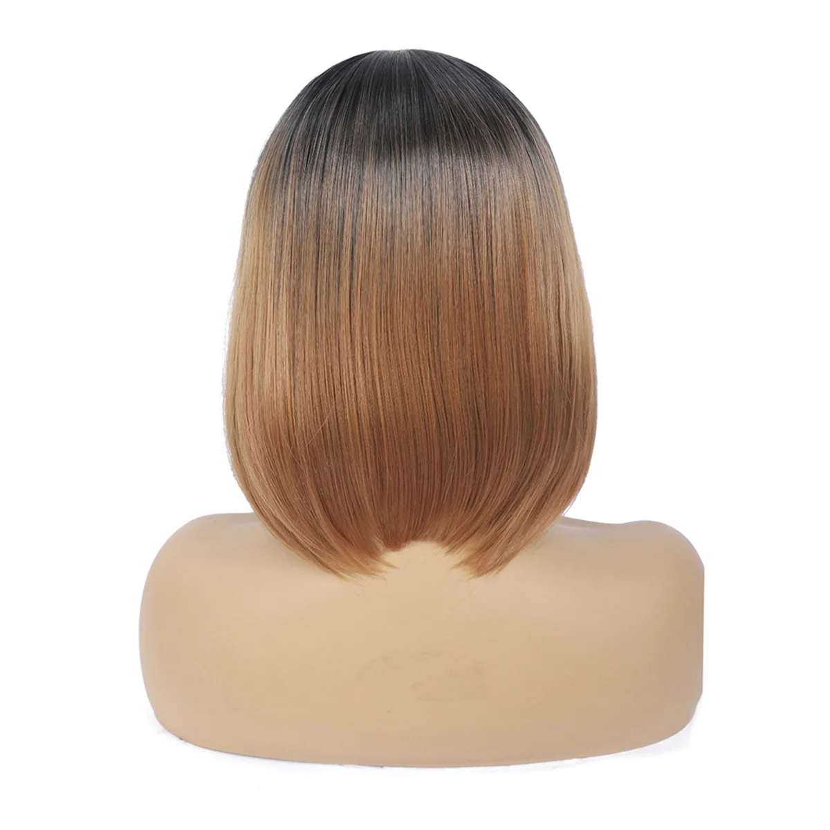 A72Z  Fashion Wig Short Hair Middle Parted Color Chemical Fiber High Temperature Silk Ladies Wig Covering,E