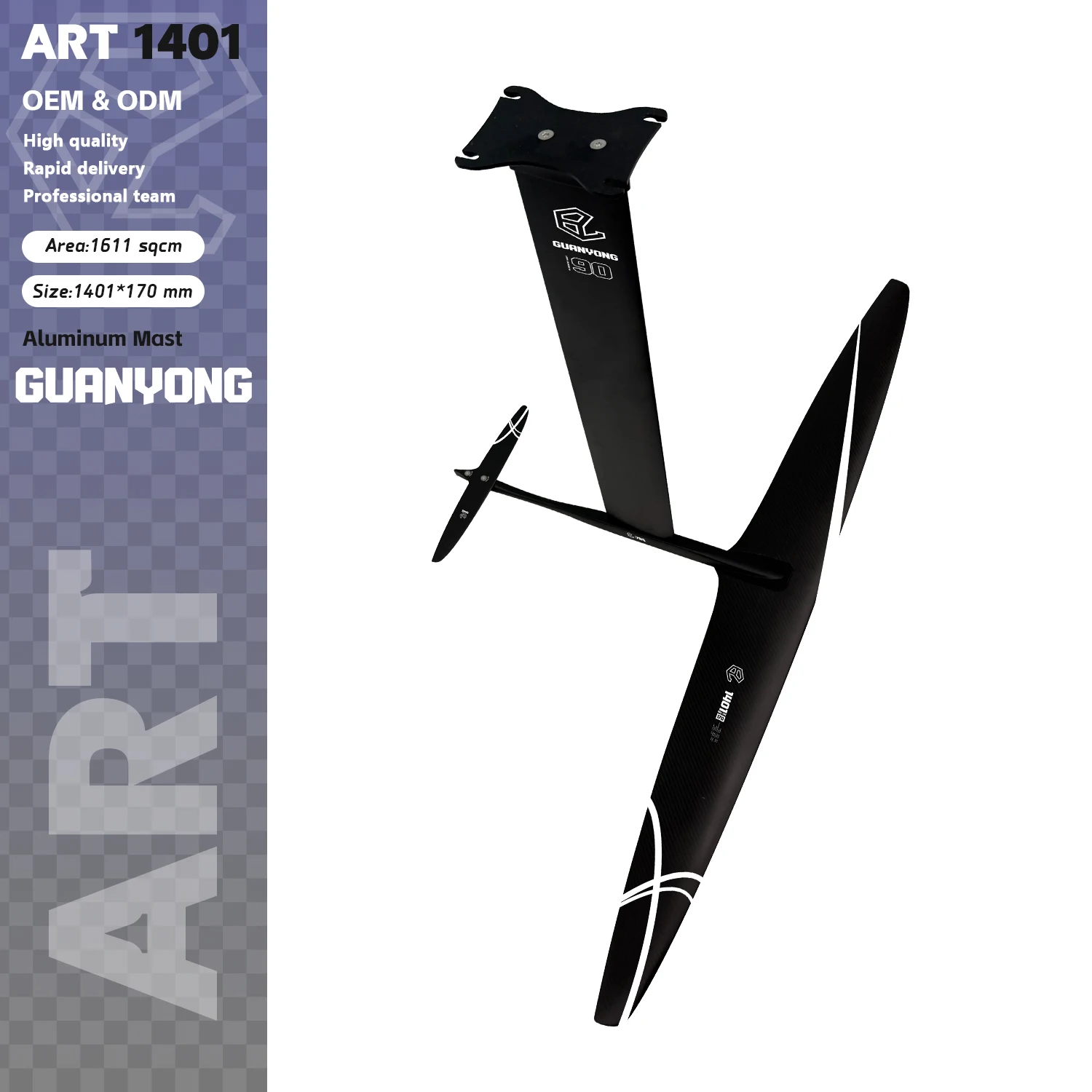 

ART Series GY-1401 Unpowered Hydrofoil 1611 Sqcm Carbon Fiber Water Wings for Surfing Kiteboarding Customizable Logo