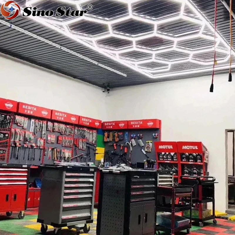 

Best Quality Garage Warehouse Factory Workshop Lighting Car Repair Lamp Led Low Hexagonal Tube Popular Detailing Illumination