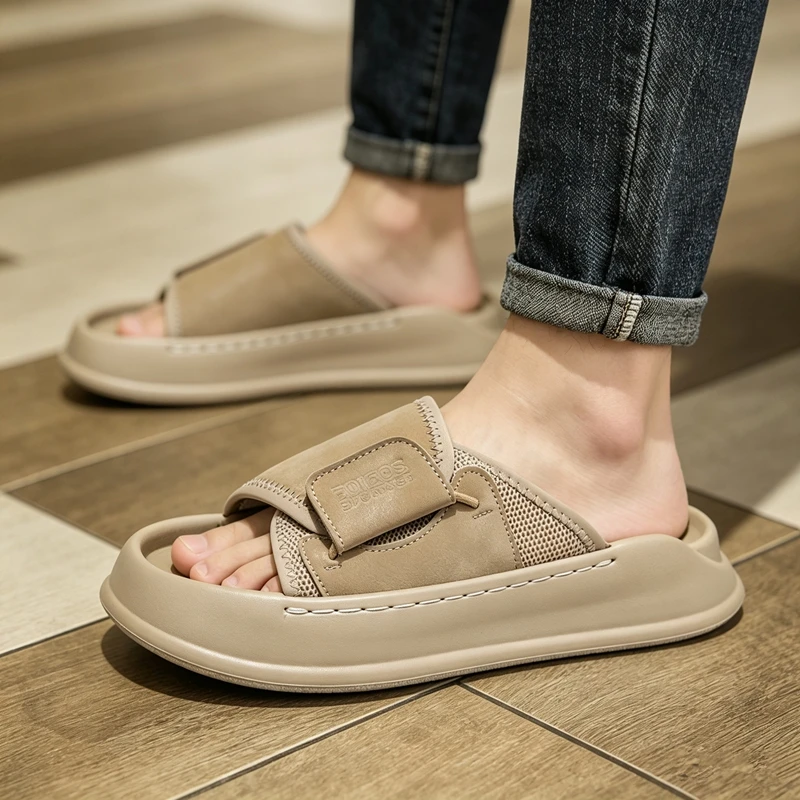 2026 Summer New Style Men Beach Sandals, Daily Casual All-match One-piece Slippers, Light Anti-slip Wearable Men Sandals
