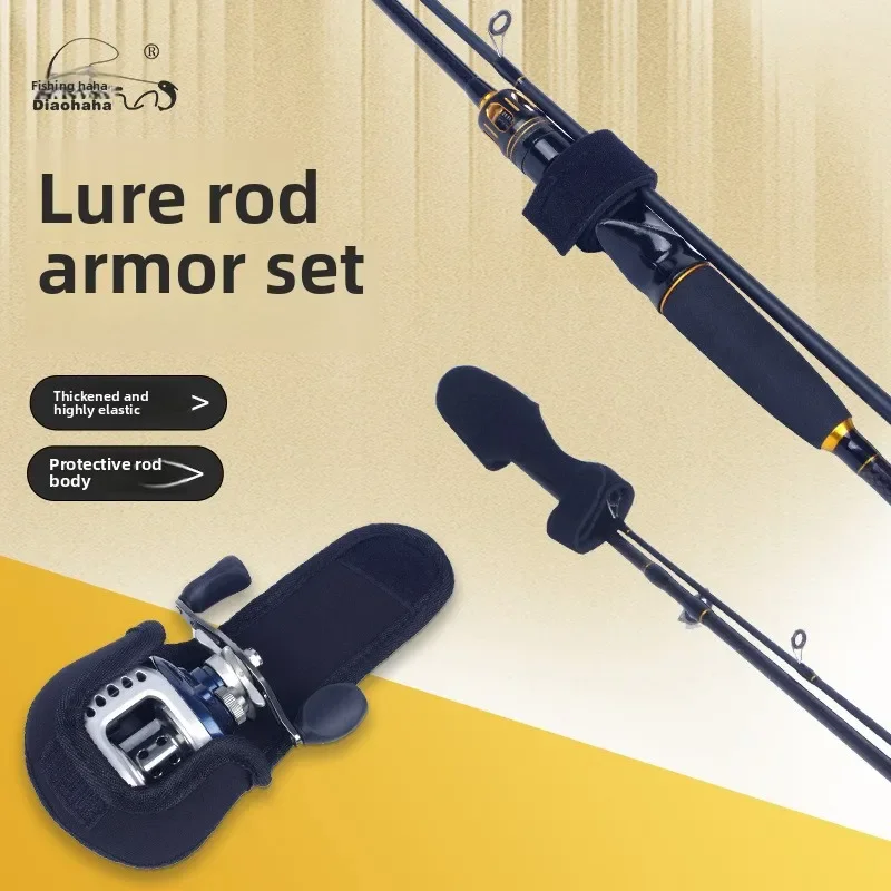 

Lure Fishing Rod Cap and Strap Set Water Drop Reel Cover Rod Protection Bag Rock Fishing Rods and Sea Fishing Pole Bundle Kit