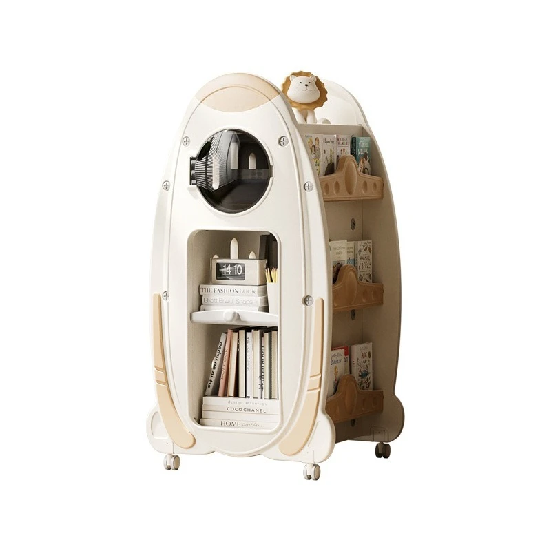 Bookshelf, household storage shelf, rotating integrated floor bookcase