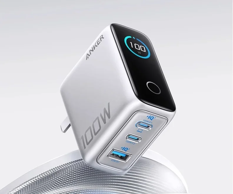 Anker 100W GaN 3-Port Fast Charger Smart Digital Display PD Charging Block For iPhone MacBook Pro Air iPad Xiaomi Galaxy S24