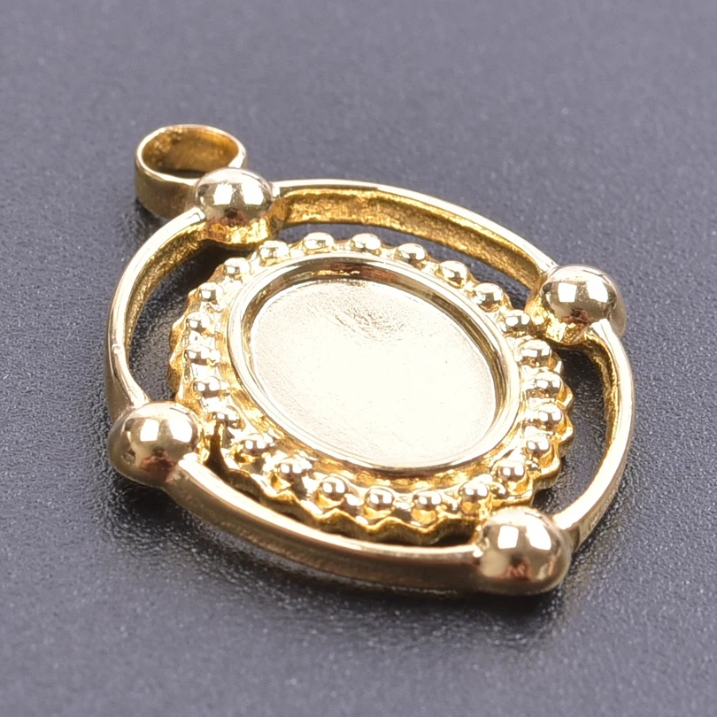5pcs Owl Cactus Angel Heart Round Charm Real Gold Plated Stainless Steel Charms For Jewelry Making Supplies DIY Blank Settings