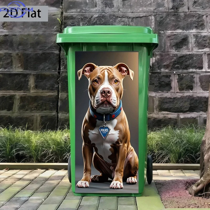 1pc of Trash Can Sticker, , Featuring a Theme Design of a Loyal Police Dog, Self-Adhesive Wall Decoration for Kitchen Trash Ca