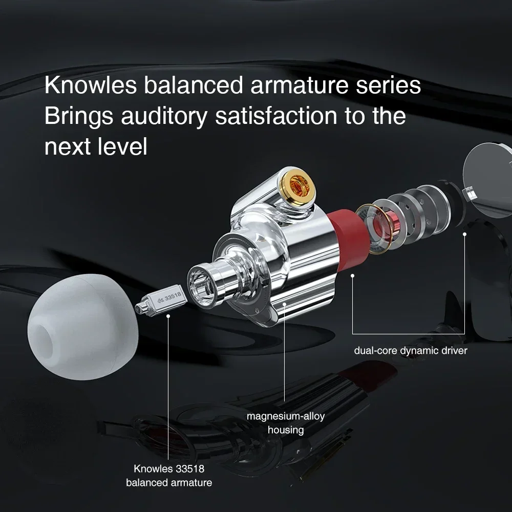 TRN TA1 Knowles BA DD Drive In Ear سماعة HIFI سماعة أذن معدنية مع كابل MMCX مطلي بالفضة لـ ST5 MT3 EMA TN
