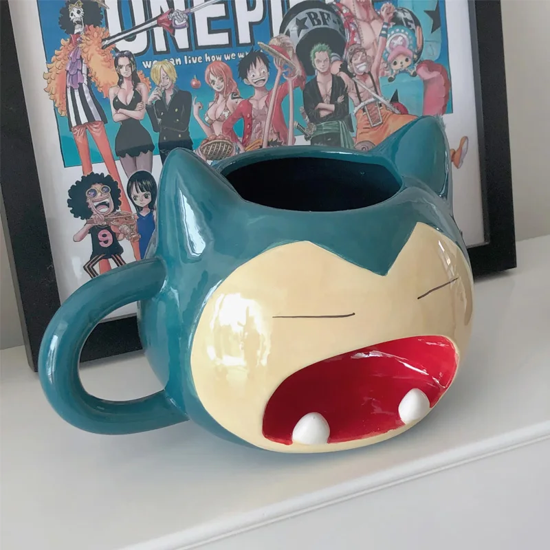 Kawaii Cartoon Pokรฉmon Snorlax Action Figure Toys Ceramic Cute Cup High Capacity Mug Creativity Christmas Gifts For Children