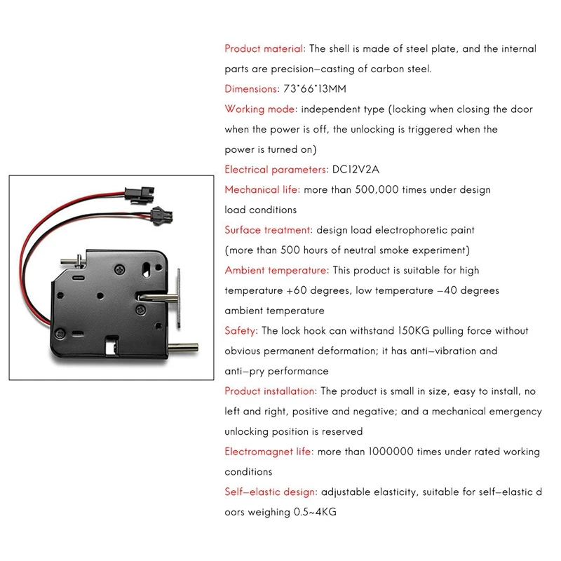 12V 2A Intelligent Electronic Control Electromagnetic Lock, Locker Express Cabinet Lock, Access Control System Cabinet