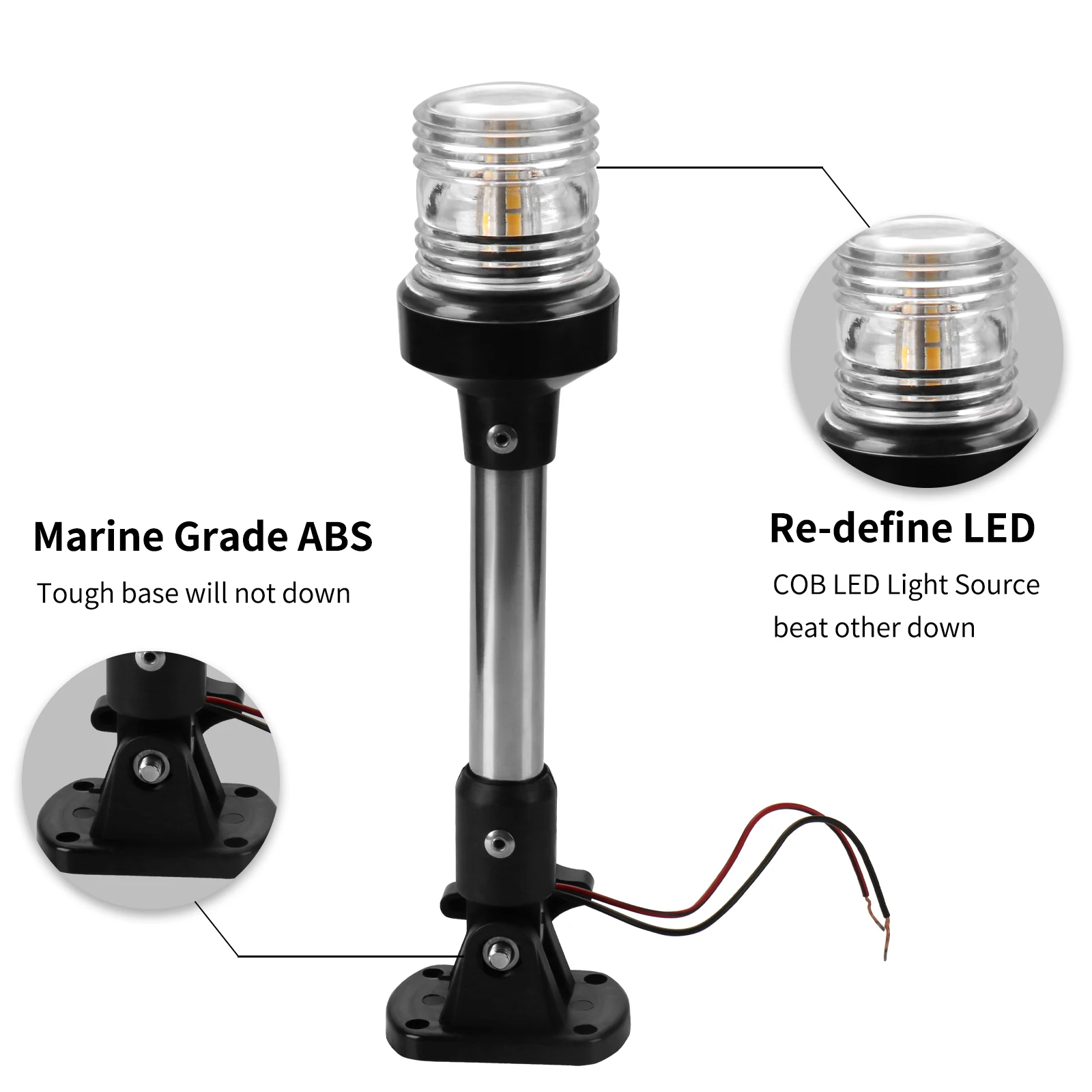 LED Navigation Light Top Lights on the Ship Boat  9inch Anchor Lights for Lancha Bimini Yacht Marine12V-24V Sailing Signal Light