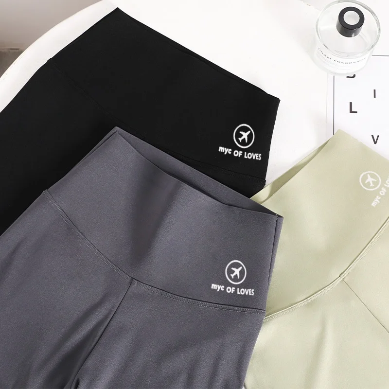 กางเกงเลกกิ้งโยคะเอวสูงผ้ายืดบางสำหรับผู้หญิง รุ่นเก้าส่วน ใส่ได้ทุกฤดูใบไม้ผลิ ฤดูใบไม้ร่วง ฤดูร้อน กางเกงซับในเอวสูง