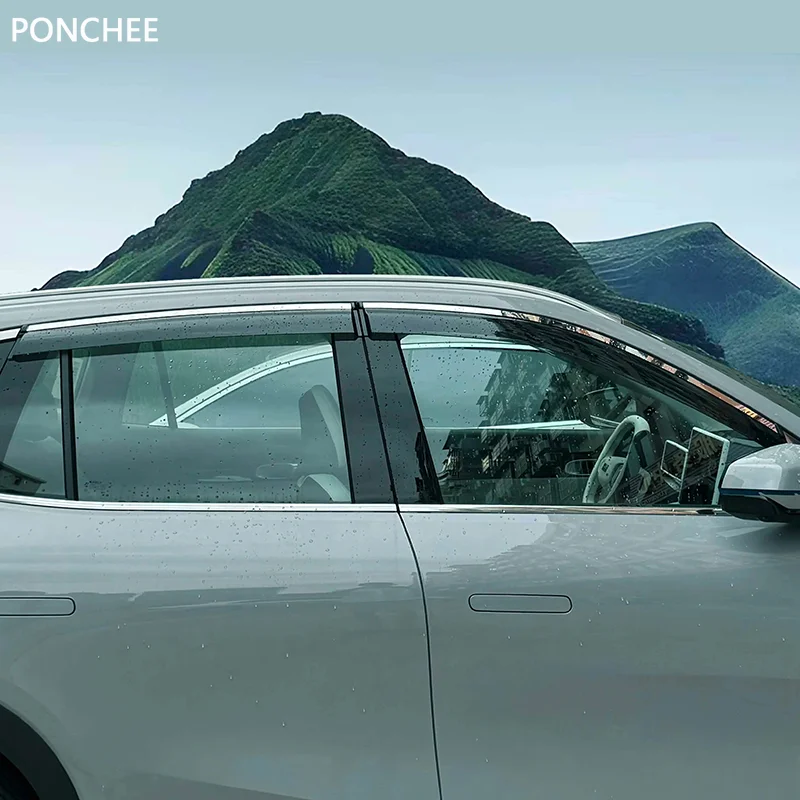 

For Geely EX5 Galaxy E5 2024-2025 Car Window Rain and Sun Barrier Rain Eyebrow Decorative Bright Strips Automobile Supplies