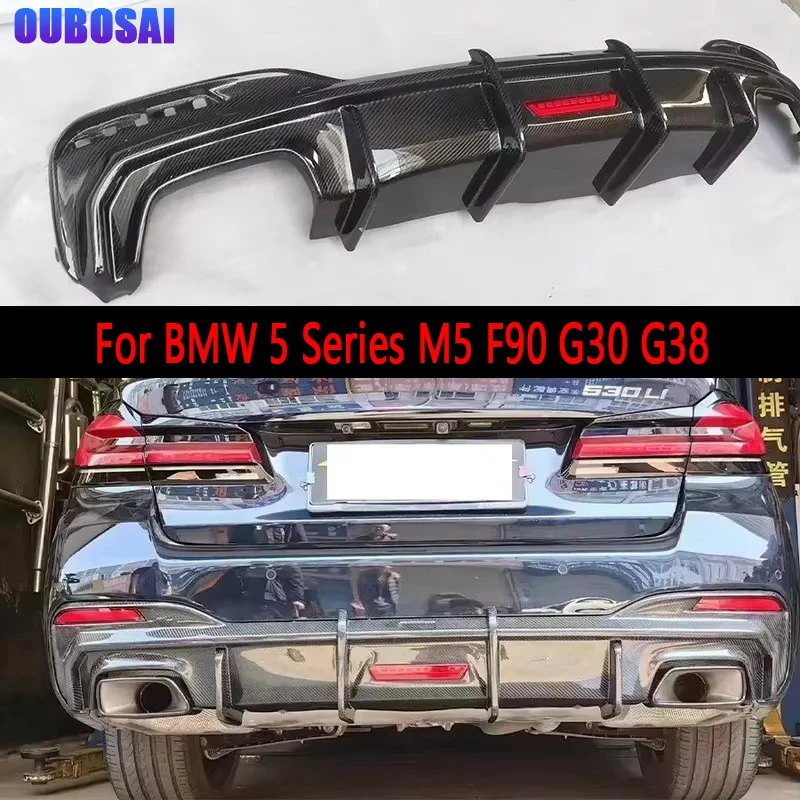 

For BMW 5 Series M5 F90 G30 G38 Carbon Fiber Car Rear Bumper Diffuser Rear Splitters Spoiler Back lip Body Kit
