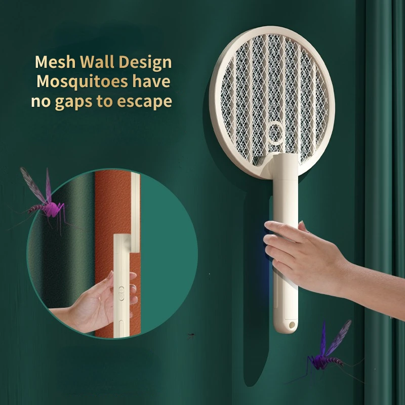 Electric Mosquito Swatter, Radiationless Mosquito Killer Lamp, USB Recharge, Fly Bug Zapper, Mute Insect Trap, 4in 1