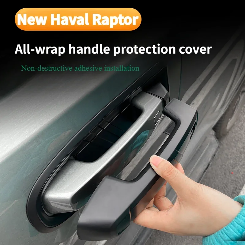 Para novo haval raptor porta tigela e maçaneta capa protetora 16 pçs conjunto completo de quatro portas modificação exterior protetora