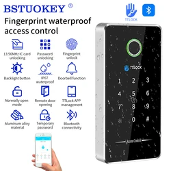 Impermeável biométrico Fingerprint Card Code Lock, teclado com TTlock APP, Digital Smart Door Entry, Electronic Lock Opener