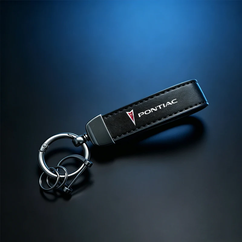 Carbon Leather Keyring Man Women Luxury Car Keychain For Pontiac  Accessories