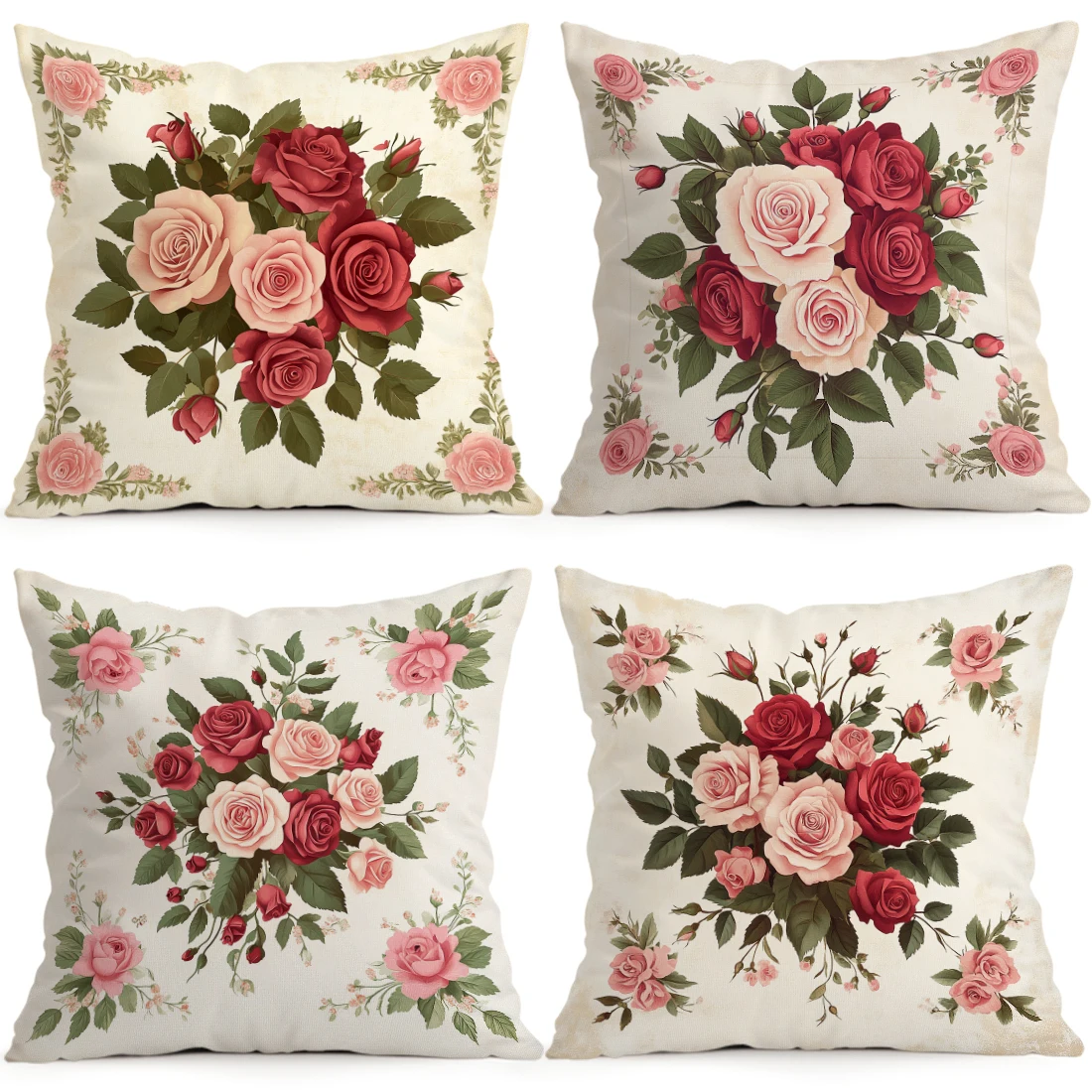 Victoria Rose Blossom Pillowcase Printed Polyester 40/45/50cm Throw Pillowcover Decorative Sofa Cushion Pillowslip Home Decor