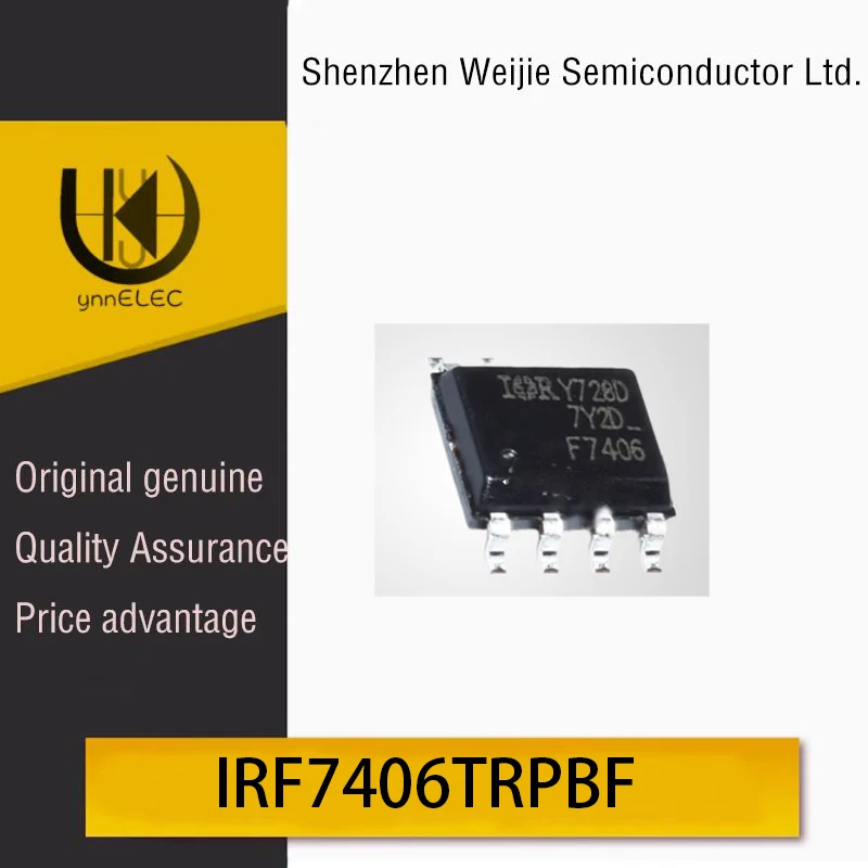 Brand New Original IRF7406TRPBF P-Channel 30V 6.7A MOSFET Field Effect Transistor Chip with F7406 Marking