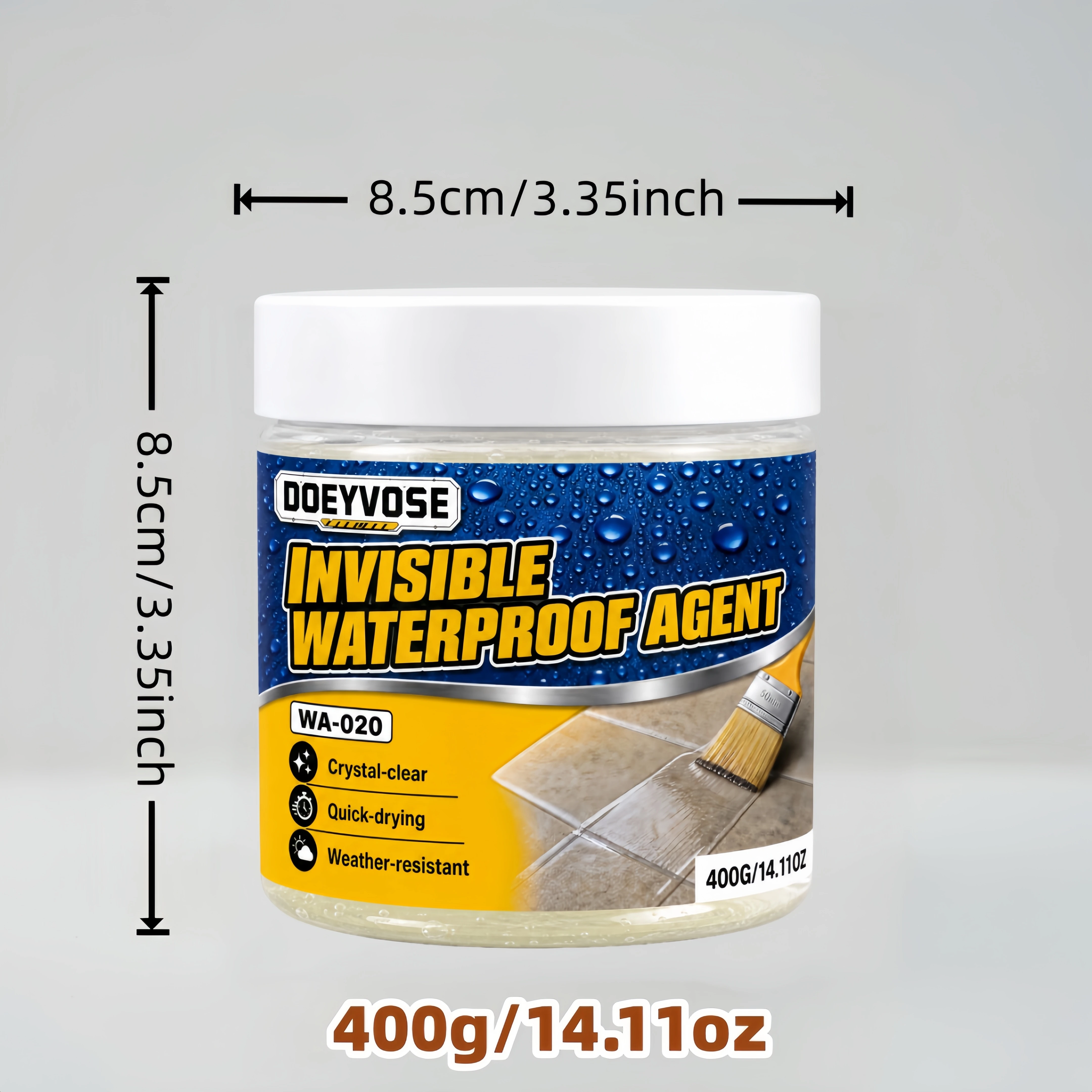 400g Invisible Waterproof Sealant Paste, Elastic Leak Repair Adhesive for Roof Balcony Bathroom Pipe Sealing