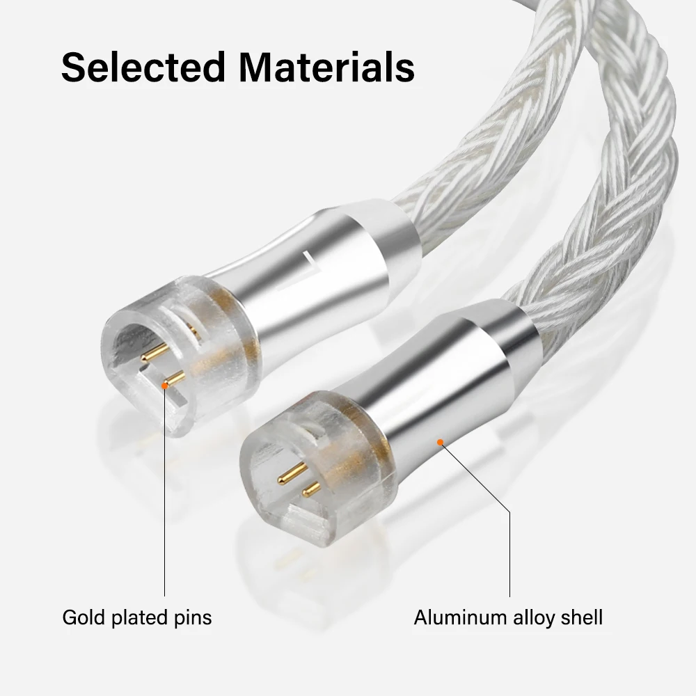 16 كور عالية النقاء خالية من الأكسجين النحاس الفضة مطلي كابل التوازن 3.55 مللي متر إلى MMCX 3.55 مللي متر إلى TE80 80S سماعة كابل #5