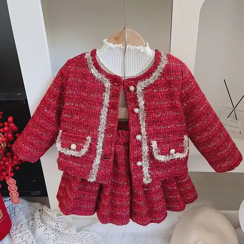 

2-7Y Girls' Princess Set Autumn Thick Baby Children's Top+Skirt Girls' Clothing Children's Two Piece Set