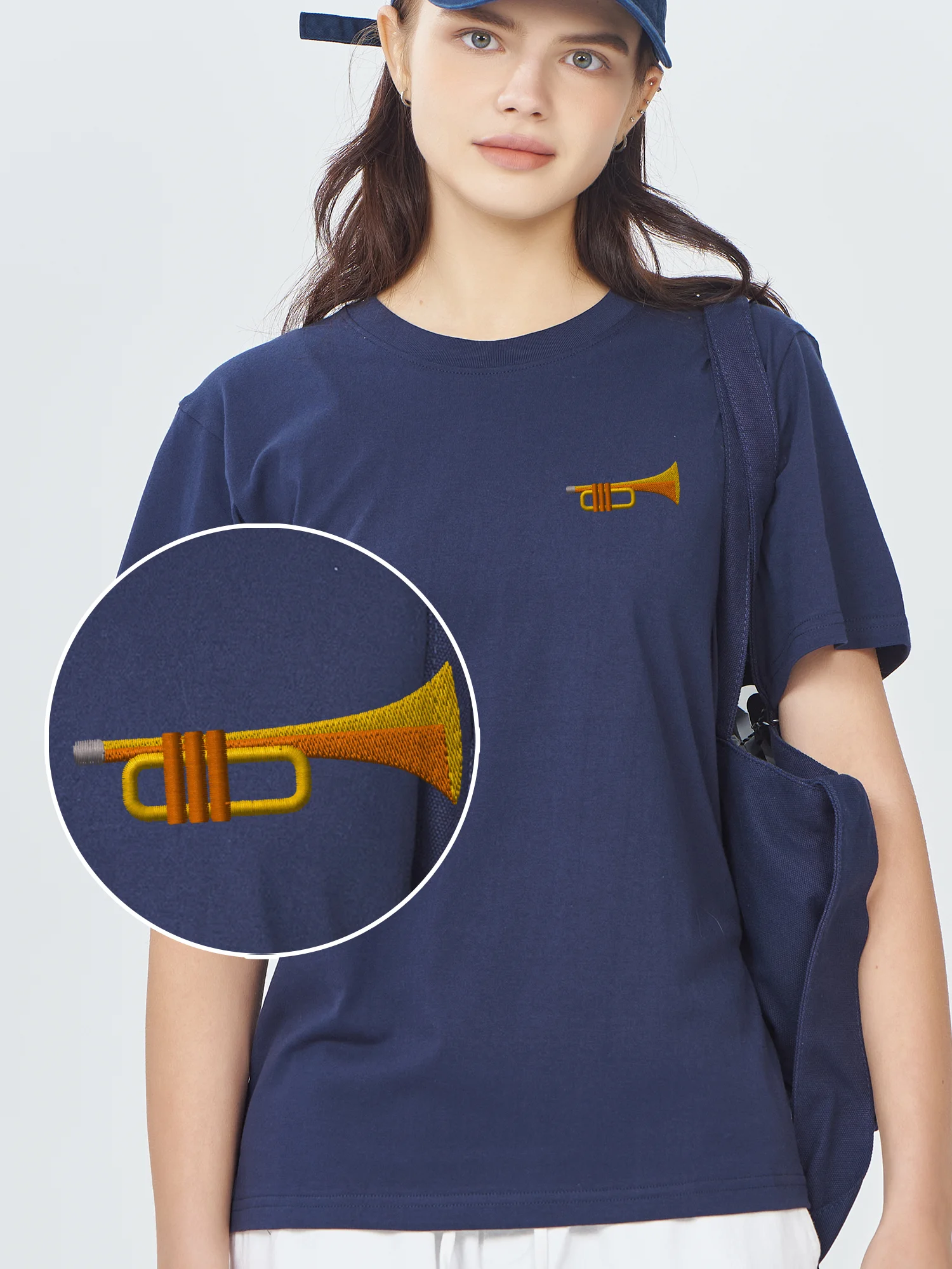 

Trumpet Embroidered Tshirt 100% Cotton Embroidery T-Shirts Designer T Shirt Men T Shirt Men Camisa Classic