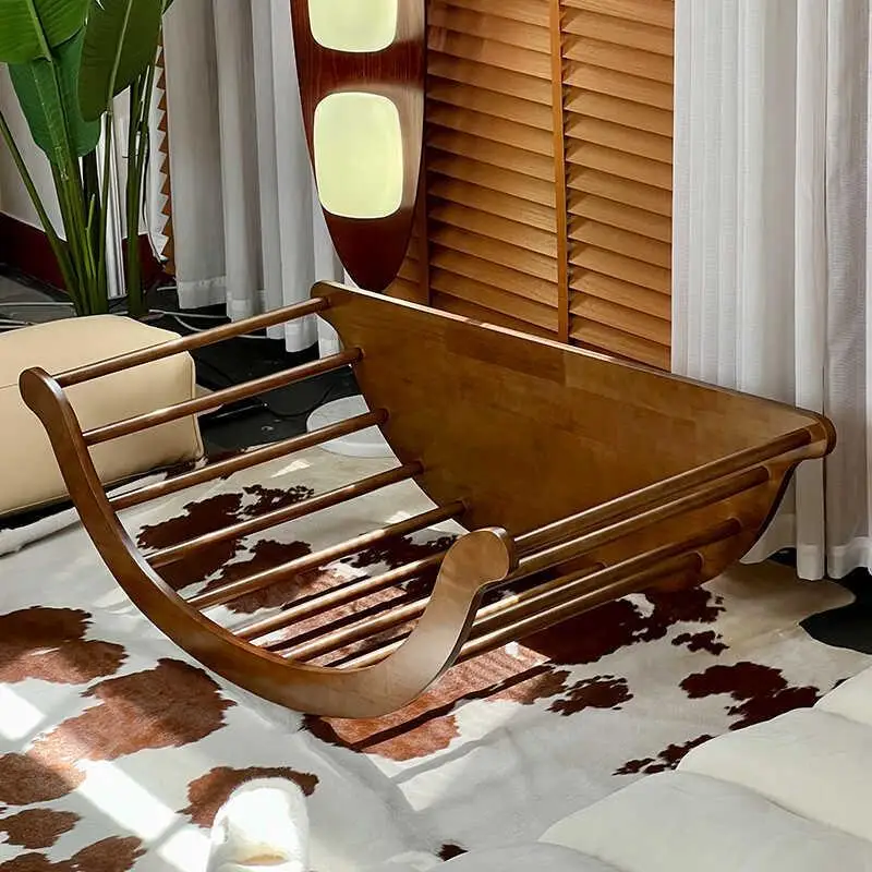 

Creative suede moon rocking chair lazy sofa small side table