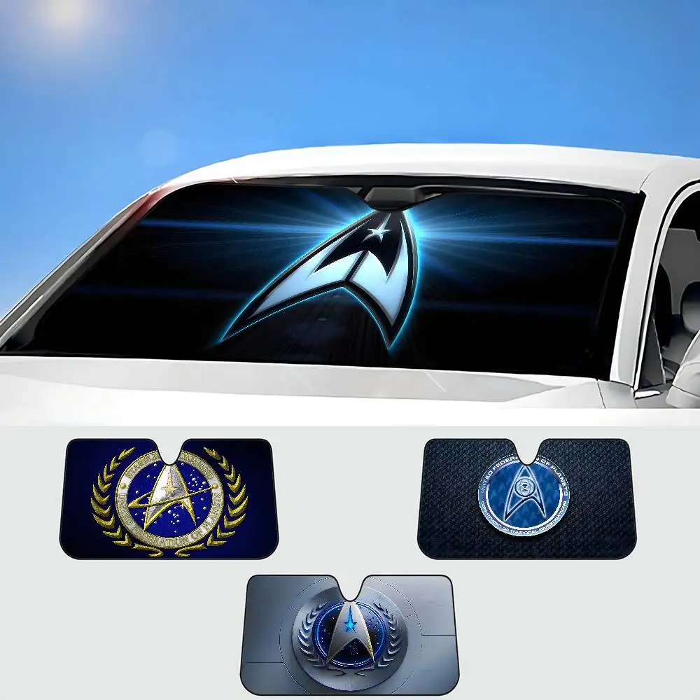

S-Star T-Trek Logo Sunshade Windscreen 3D Film Plaid Gift Novelty Car Front Window Visor 70x130cm Sun Visor Solar Protect