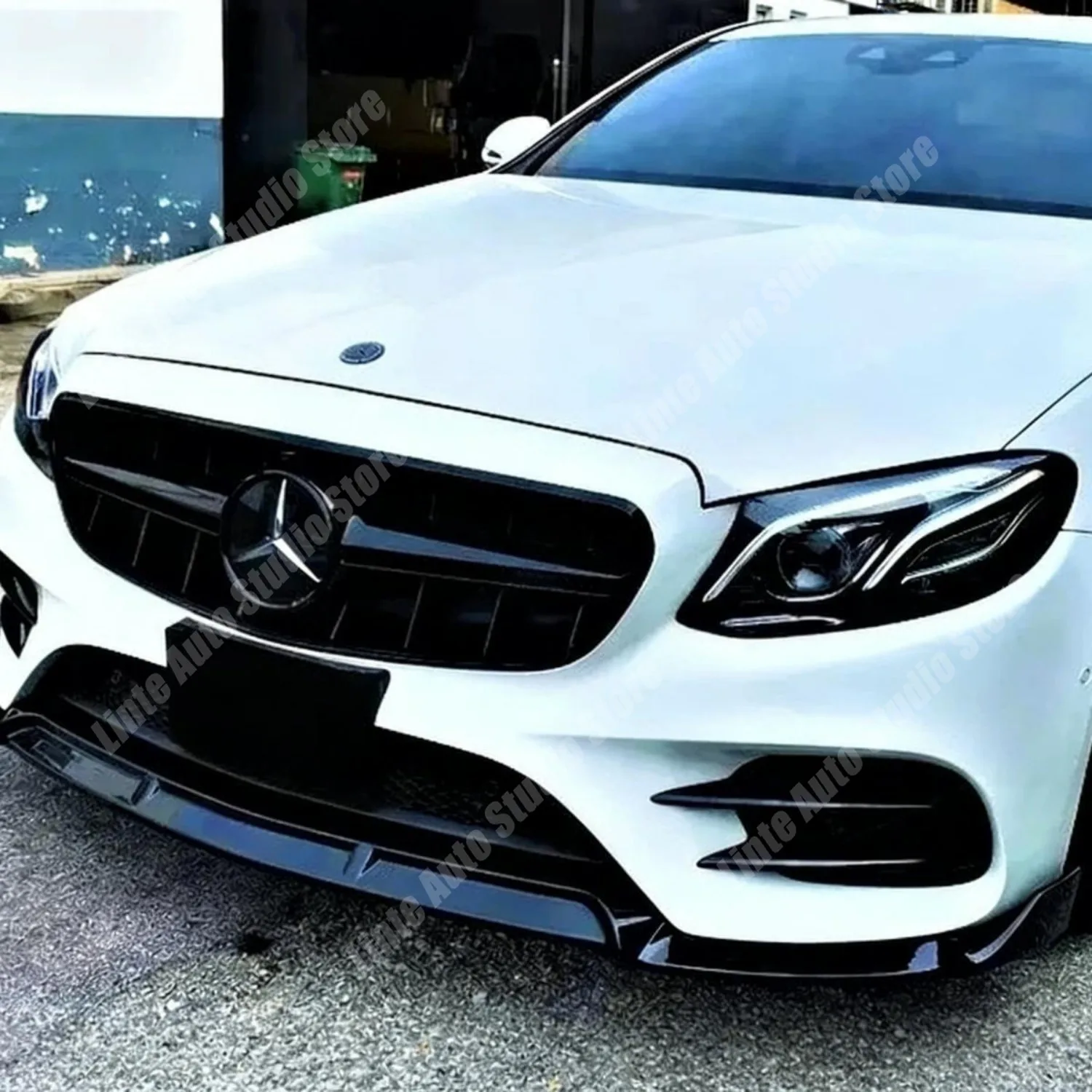

Front Bumper Lip Splitter For Mercedes-Benz E-Class W213 E300 E400 E43 E53 AMG-line 4-Door 2016-2020 Pre-Facelift Spoiler Kits
