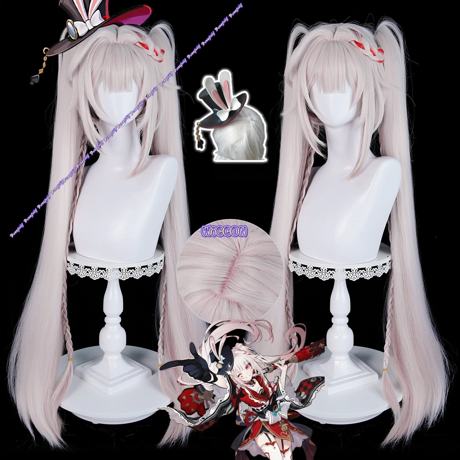 

Light Pink Long Hair Sparxie Cosplay Wig Honkai Star Rail Masked Fools Halloween Party Carnival Role Play Props For Women Girls