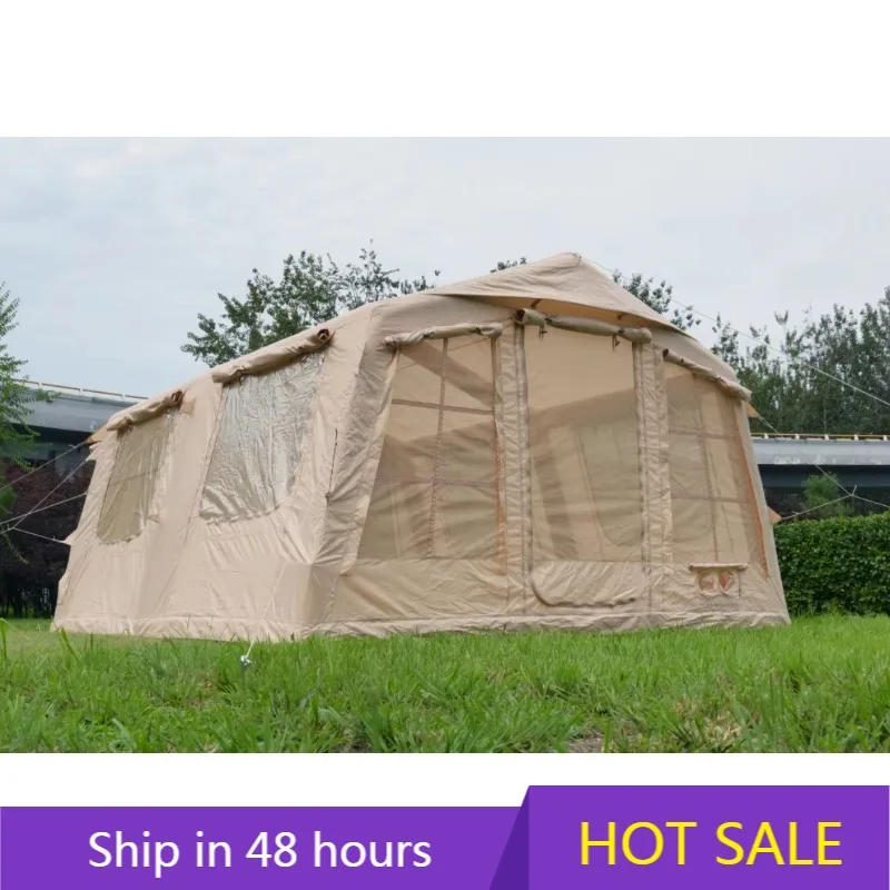 15SQM مصنع الجملة في الهواء الطلق البرية نفخ التلقائي بين عشية وضحاها خيمة غير نافذ للمطر للتخييم