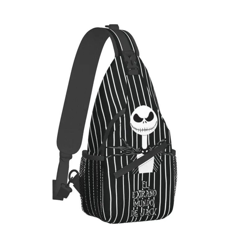 Custom The Nightmare Before Christmas Sling Bag Halloween Skull Jack Shoulder Crossbody Chest Backpack Cycling Camping Daypack