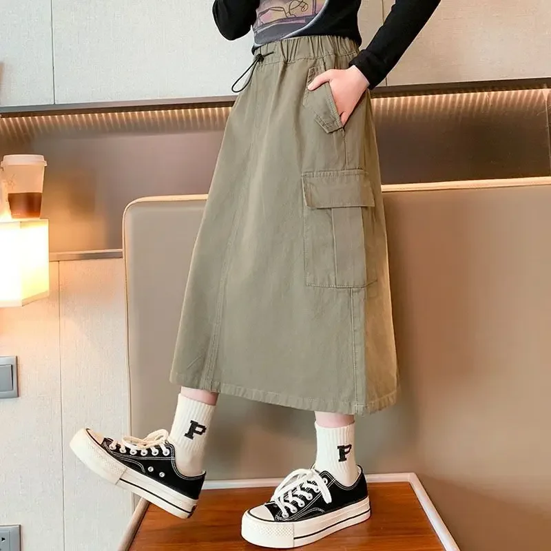 2025 New Women's Cargo Skirt for Tween Girls Long Length Casual Stylish Charming Skirt