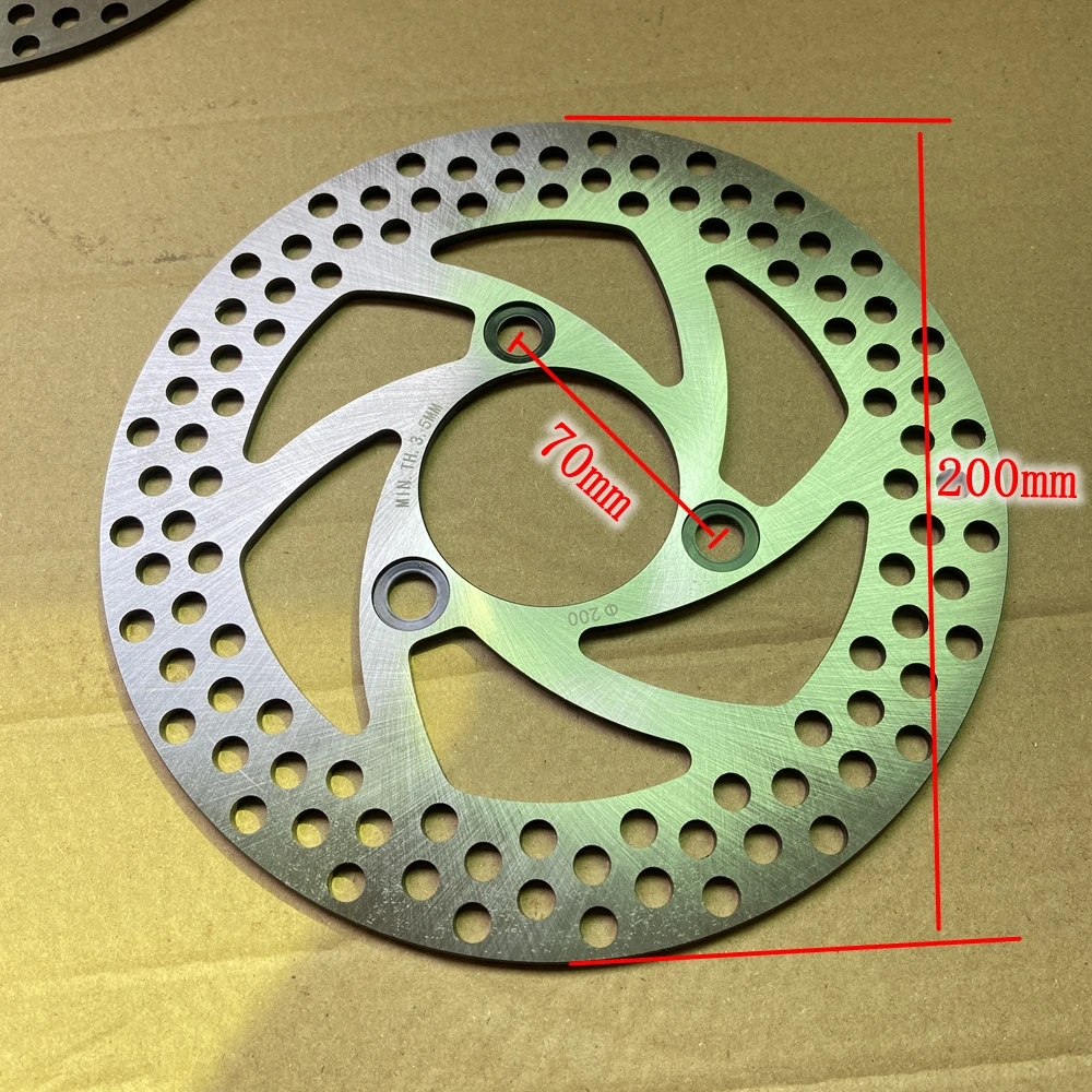 Freno de Disco Universal para Motocicleta y Bicicleta Eléctrica, 200mm 220mm, 3 Orificios, 57mm 70mm, Delantero y Trasero