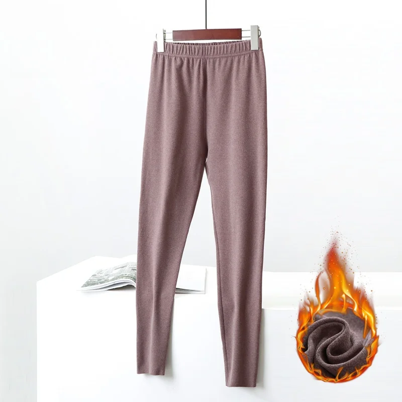 

Thiened Fce Women's Autumn Pants Warm Tight Fit Cotton Underwear Trousers Seven/Nine Points Long Pants Autumn Trousers