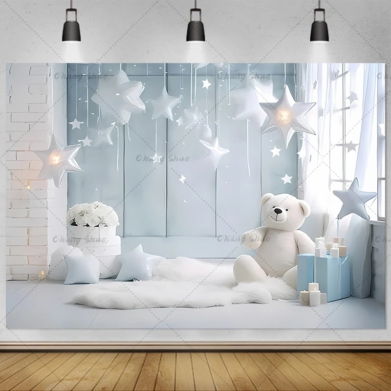 Baby shower Newborn Photography Backdrop Prop Bear Air Balloon Christmas Decorations Happy Birthday Party Photo Background SZ-01