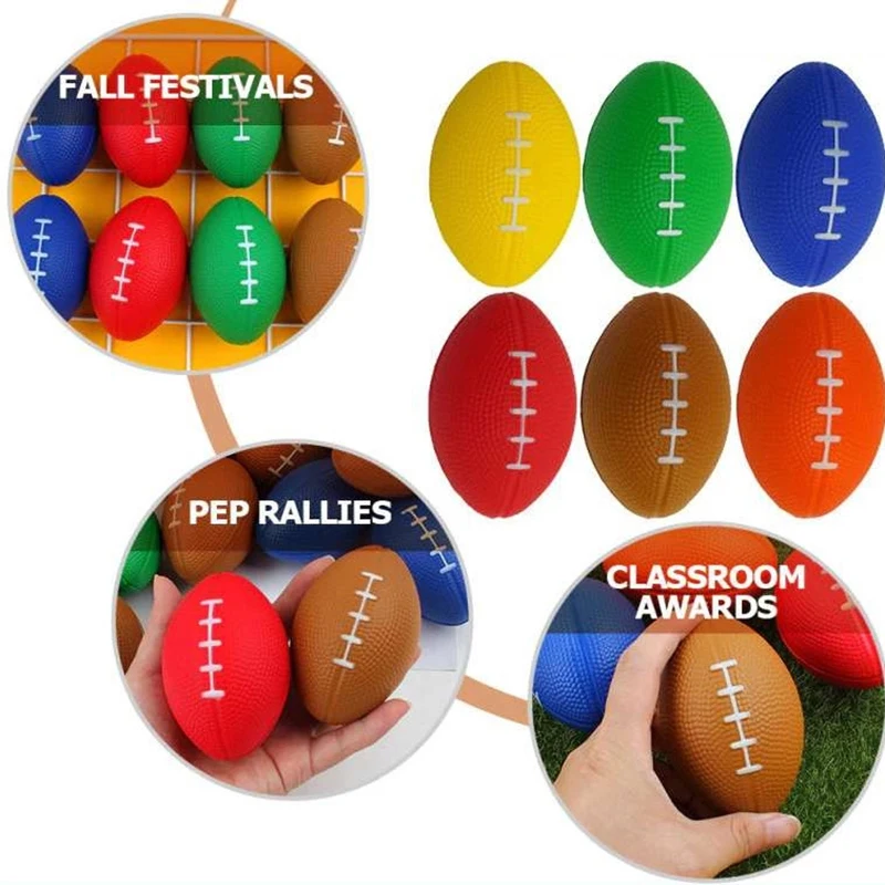 1PC Mini Soft Fidget Toys PU Foam American Football Soccer Birthday Rugby Decompression Adults Toy Football Squeeze Ball Kids
