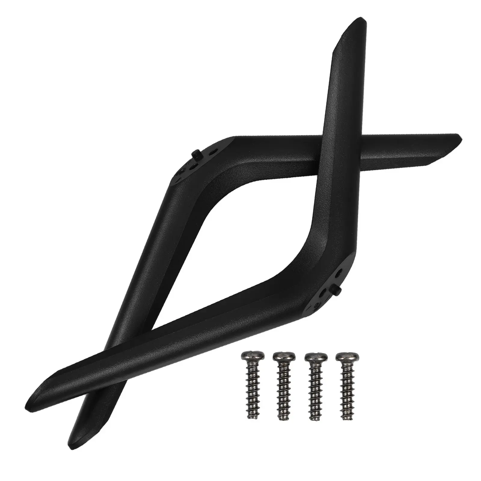 1Pair Universal TV Stand Base Legs Double Hole Plastic Feet for Tvs 32-75 Inch Stable Tipping Prevention Sleek Modern Design