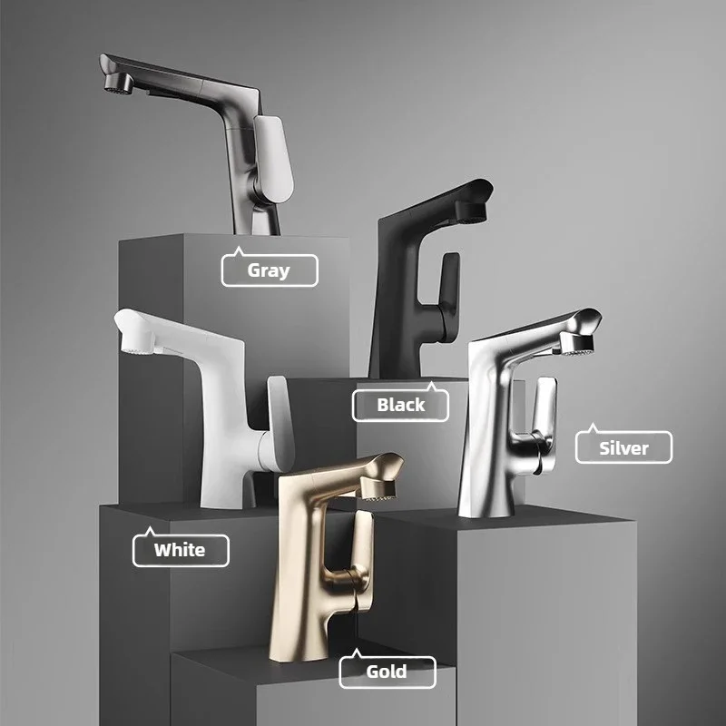 

Смеситель для умывальника подъемного и выдвижного типа, полностью медный, горячая и холодная, многофункциональный, 360° ° вращающийся и тянущийся