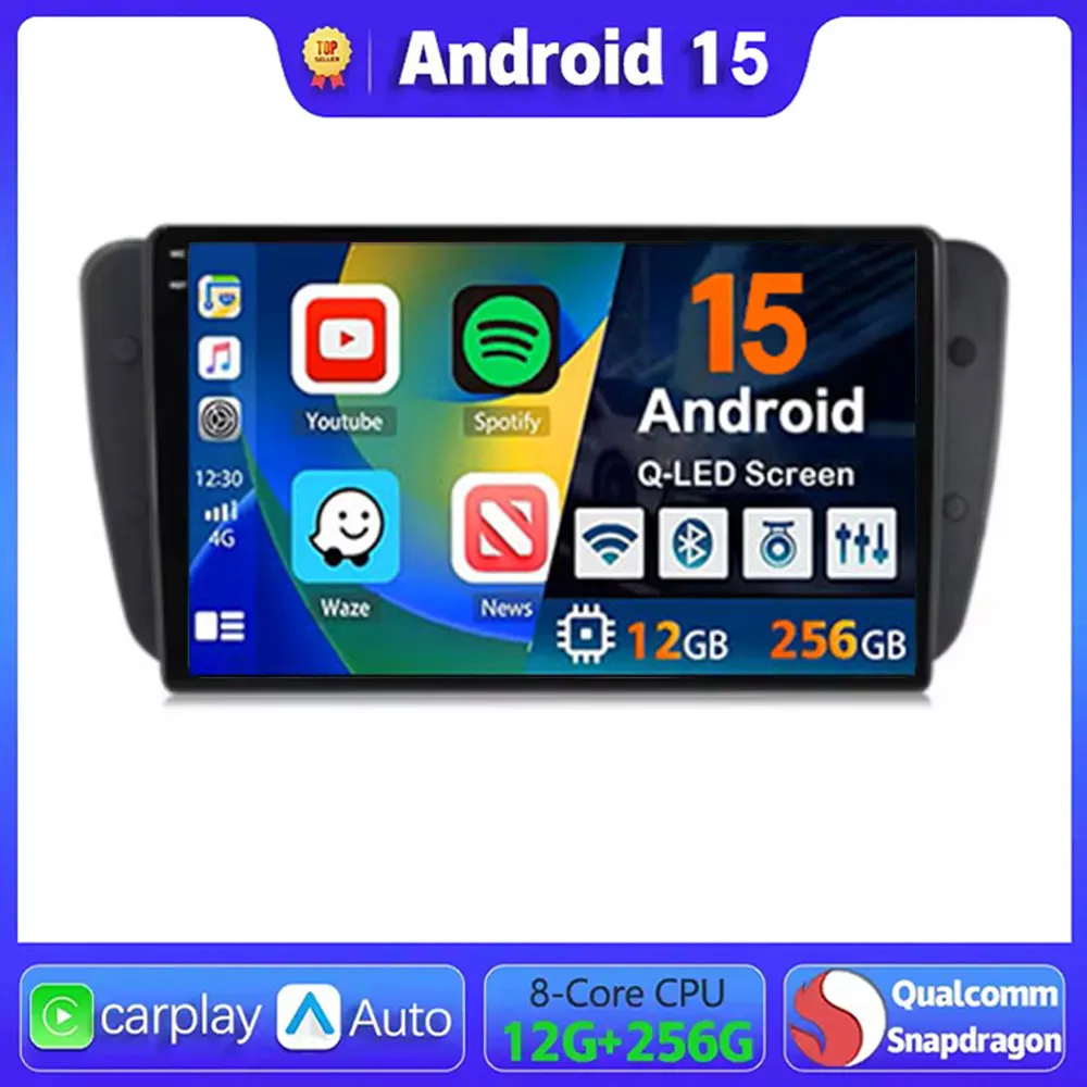 

Android 15 Car Radio For Seat Ibiza MK4 6J SportCoupe Ecomotive Cupra 2009 -2016 Carplay Navigation GPS Multimedia Player stereo