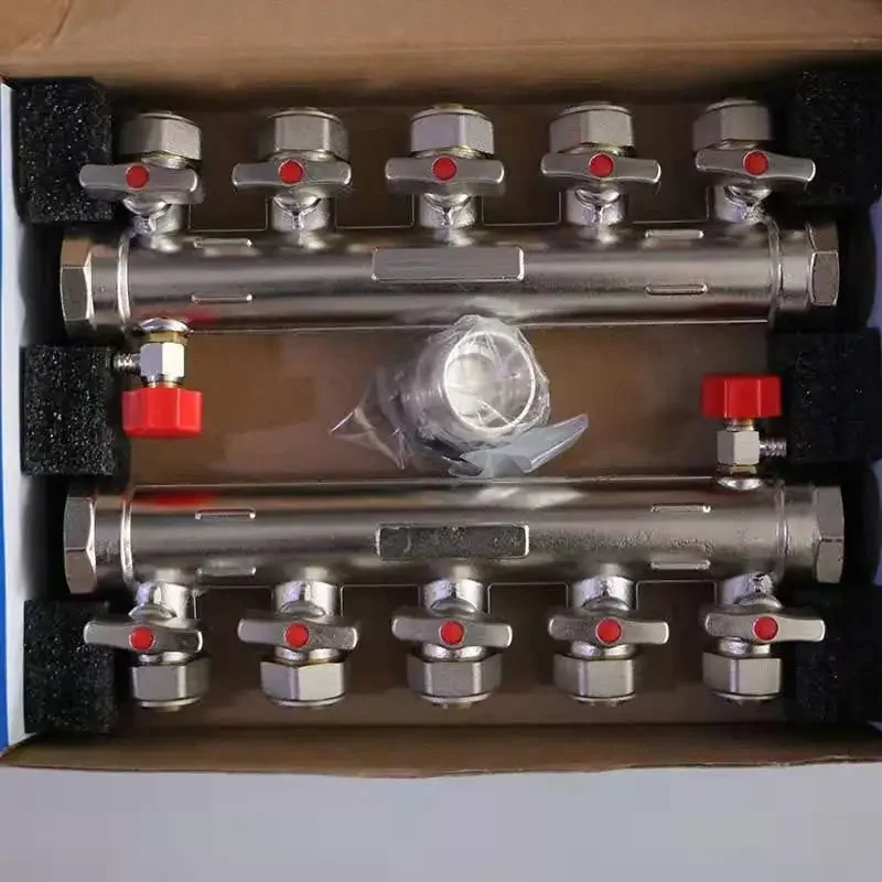 Gran oferta de piezas de calefacción de suelo, colector pex de latón forjado de 16MM-3/4 de agua caliente para calefacción de suelo, herramienta de calidad de 2 vías, 3 vías y 4 vías