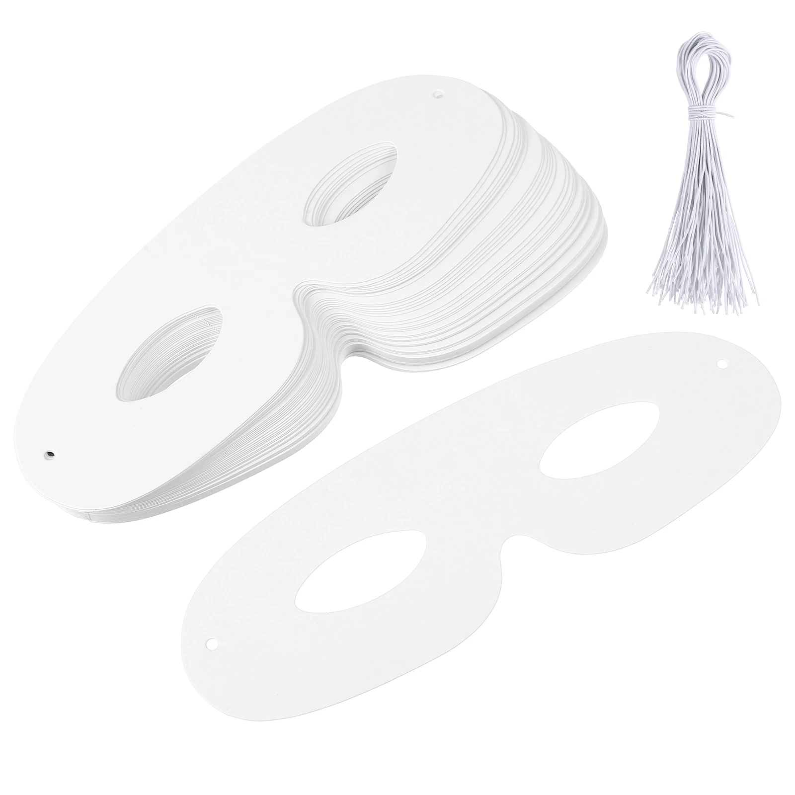 

Blank Masks 40 Sets White Paper DIY Masquerade Unpainted Smooth Face Decor Material Halloween Costume Cosplay Craft Toy