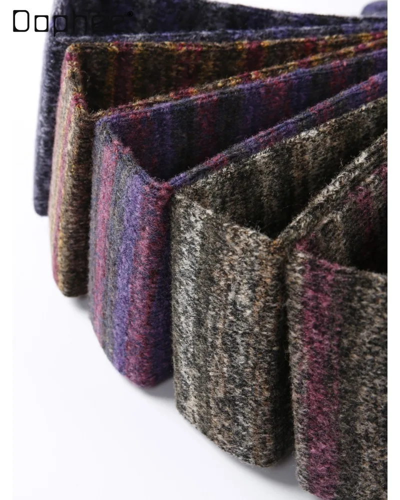 Autumn Winter New Products Retro Japanese Worsted Wool Knitted Stepping Pantyhose Section Dyed Thickened Thermal Leggings Women