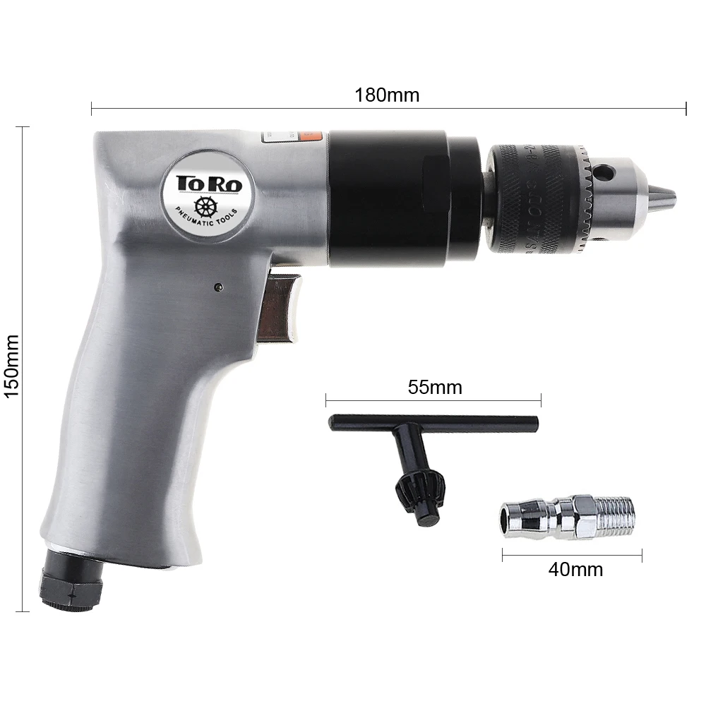 TORO Pneumatic Drill High-speed Cordless Pistol Type Pneumatic Gun Drill Reversible Air Drill for Hole Drilling