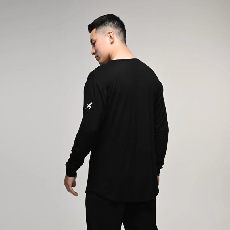 2025 nouvelle danse latine col en v hauts hommes manches longues vêtements d'entraînement mâle moderne danse vêtements noir adulte danse chemise XH2883