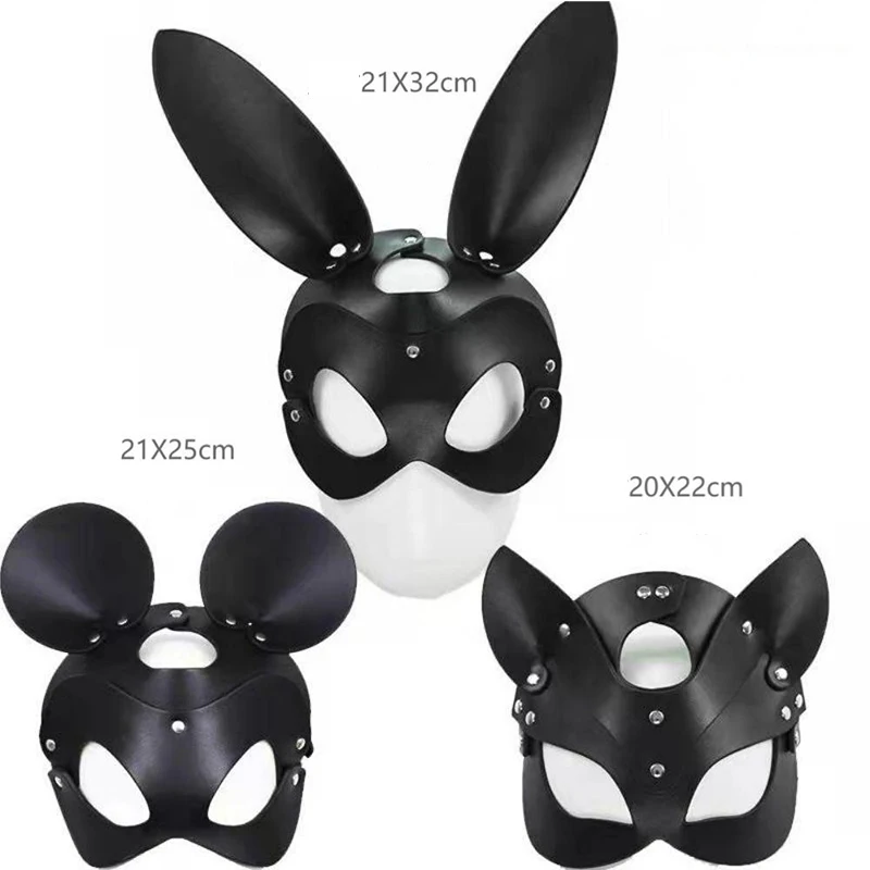 1Pc Sexy Women Mask Half Eyes Fox Cosplay Face Cat Faux Leather Mask Halloween Party Women Leather Fun Cat Mask Black Adult Toys